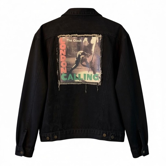 Guess Other - Vintage Guess by Georges Marciano Black Denim Jacket The Clash “London Calling”